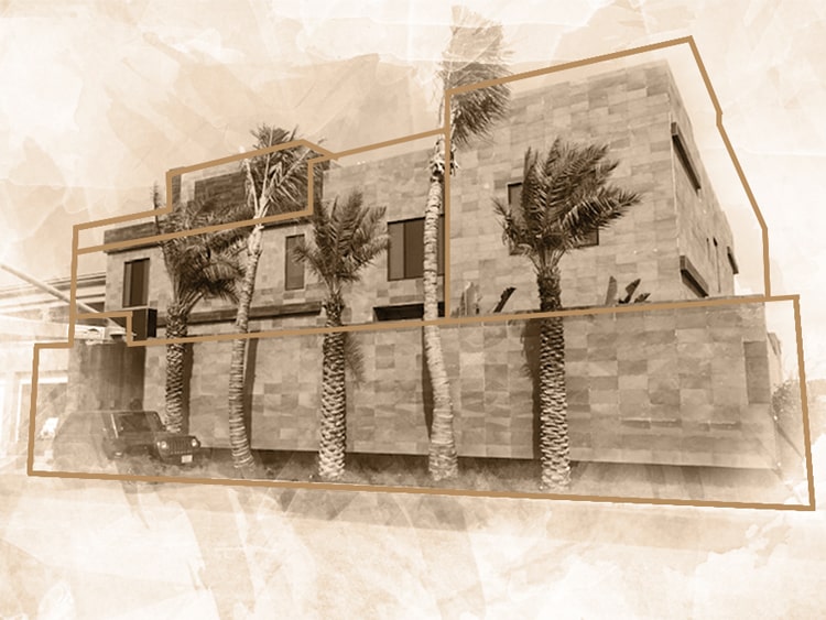 exterior of the luxury villa of the interior design jeddah project of the esperiri milano team of Italian interior designers